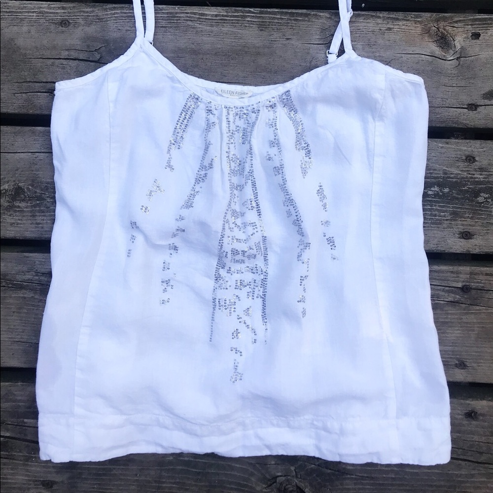 Eileen Fisher 100% Organic Linen Tank Petite Med